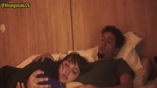 My stepbrother was asleep, so I snuck into his room and climbed onto his bed