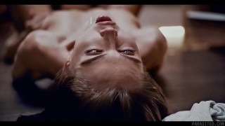 Curvaceous MILF with huge tits sucking huge penis balls deep