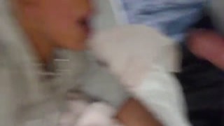 Melanie got down on her knees, immediately taking in the thick, veiny dick that was eagerly waiting for her to suck on it