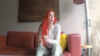 Busty Redhead Teen Strips and Gets Fucked On Red Lingerie At Casting Call!