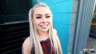 real teens - sexy blonde haley spades got banged on her first porn casting