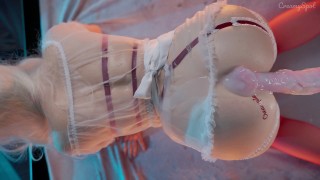 Gorgeous and skinny Japanese skank Rika Aina riding dick