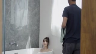 Fabulous brunette Maya Bee masturbates in her sitting-room