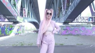 GERMAN SCOUT - Pink Hair Teen Maria Gail with Saggy Tits at Rough Anal Sex Casting