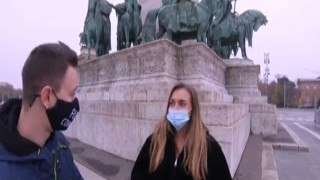 Josephine Jackson sat on the beach, her massive tits swaying in the wind