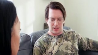 Teen babe learning blowjob with stepdad