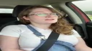 The nubile girl in the car was horny as hell