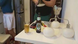 The plumber was working on her kitchen sink when she suddenly realized that he had been staring at her ass for a while now