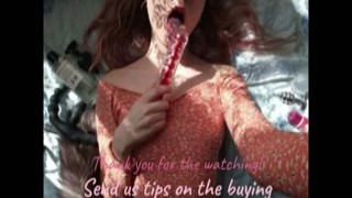 Lina Moore - Big Black Dildo Stretching my Pussy Close up