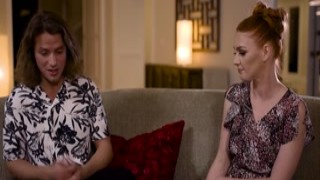Redhead stepmom rides stepsons big cock