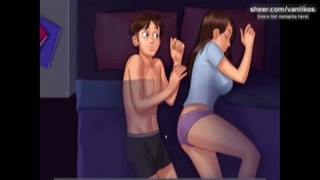 The sweat was dripping down her tanned body as she took off her tank top, revealing her perky tits