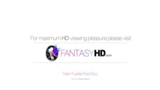 Rhaya Shyne, a nubile teen with perky tits and a tight cunt, yearns for the pool boy