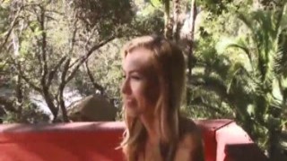 The pretty little teen girl was getting ready to take a quick shower when she saw her sexy daddys cock hanging out of his towel