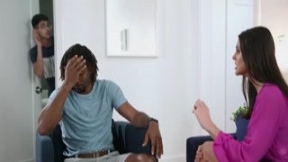 Stepson watch her stepmom as she fucks