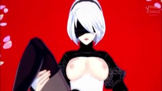 Yorha 2B lost her virginity to the machine lifeform Adam, who tore her clothes off and fucked her hard in a messy pile of limbs