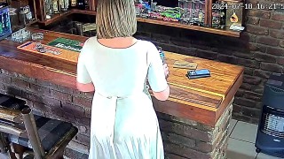 As well tanned blondie warms up with a dildo and draws a tasty dick for cum