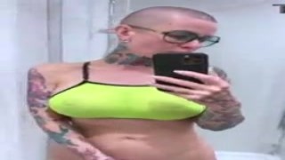 The hottie was a fucking maniac, her massive tits jiggling and bouncing as she spread her legs wide open and rammed her soaking wet pussy against the glass