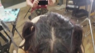 I slowly pulled my throbbing cock out of her tight cunt while she moaned in pleasure