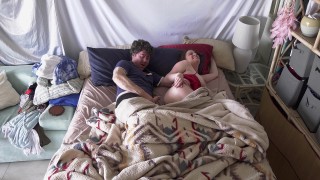 stepson wakes up with stepmom in the bed and fucks the wrong hole