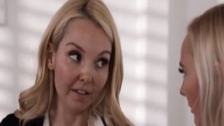 Lesbian teacher facesitting her student