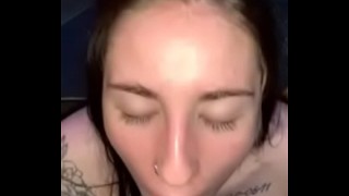 Too slim Russian girl gets creampied on the very first day