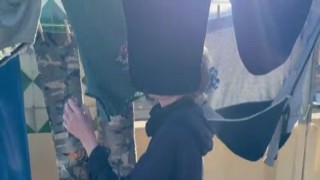 My neighbour was doing his laundry next door, and I couldnt help but notice how hot he looked in his tight T-shirt and shorts