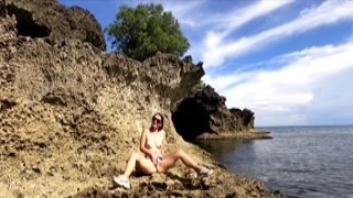 PassionBunny - Hot walking with PassionBunny and public orgasm near blue sea 2