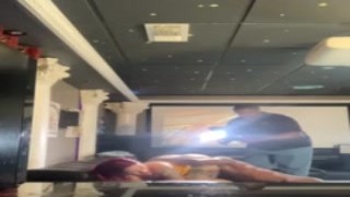 Santanas red behind the scenes was dripping with lust as she fingered herself