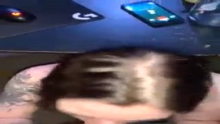 The teen was on her knees, sucking my cock with a passion that was unparalleled