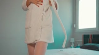 My step mom wanted me to make her a surprise, so I decided to tie her up with some rope and fuck her pussy till it was sore