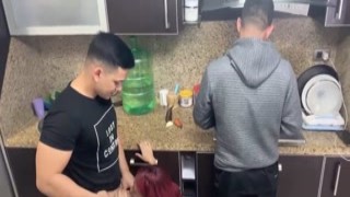 Her sweet ass bounced as she walked around the kitchen in nothing but a skimpy lingerie set