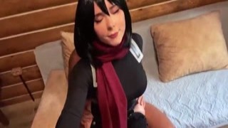 i cant stop thinking about mikasas tight ass, i just want to shove my cock up her ass and make her scream! shes dressed as mikasa from attack on titan, which is perfect because i can imagine her bouncing on my dick while i fuck her hard from behind