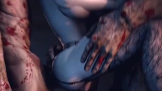 Big tits blonde 3D MILFs fucked threeways