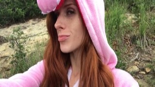 freckledRED - Risky Public Dildo Fuck In A Furry Onsie freckledRED