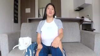 Plumper Asian Latina is titty-fucked after a deep throat blowjob