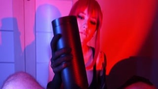 Wigged Babe Gives POV Blowjob Like a Pro