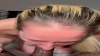 Fansly - @Alexxxeeeof - My mouth & his dick in a bed mouth cumshot