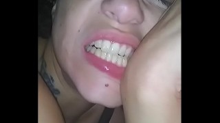 Sultry blonde teen facesitting parched man with dyed hair