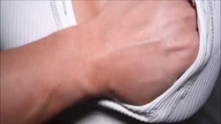 Standing sex and cum in panties