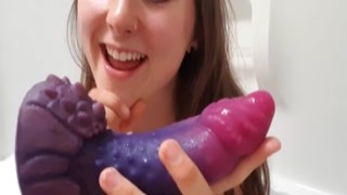 Hazel Simone - Huge New Dildo Stretches Teen Pussy