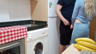 I was in the kitchen, my hands were busy washing dishes, when my stepbrother walked in