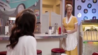 Milf waitress licks ebony in her diner