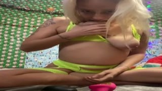 Fansly - @Alexxxeeeof - Hard & soft boobs play video. In my Christmas decor i make my boobs bounce, i sh