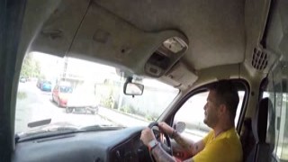 A quickie in the taxi before shopping