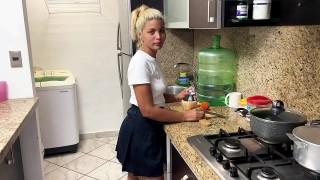 Eye catching redhead lassie does steamy blowjob