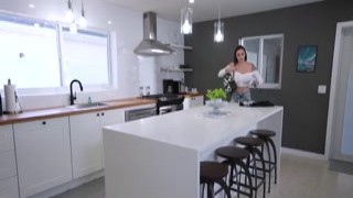 Blair Johnson sits on her stepbros hard dick
