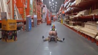 The big-dicked clown was going about his daily rounds, greeting customers and handing out balloons