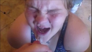 Hugely stunning lady with large boobs scrubs her pink pussy like crazy