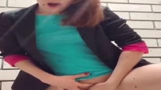 Alesly - LADY BOSS Masturbates in a Working TOILET ! ! !