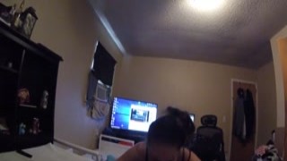 Paiges pussy was soaking wet as she straddled me on the bed, her big tits bouncing up and down with every thrust